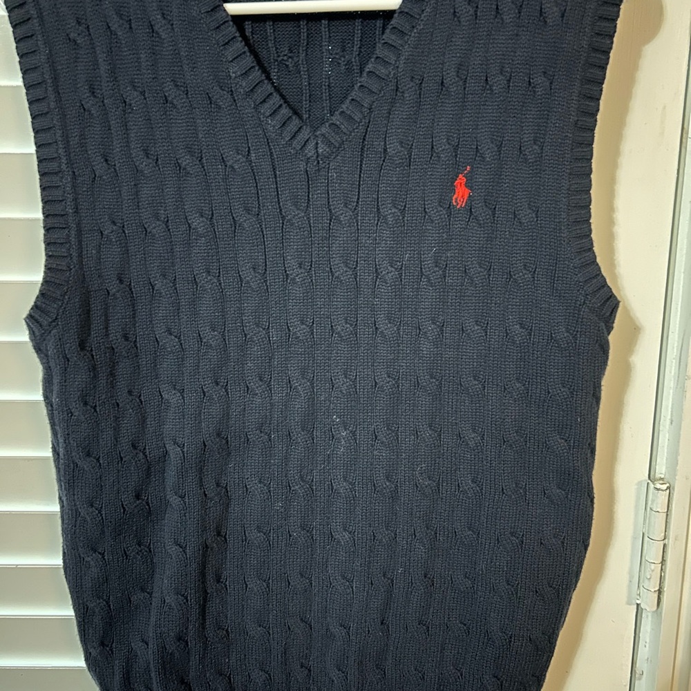 Polo by Ralph Lauren Men's Dark Blue V-Neck Sweater Vest